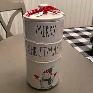 Rae Dunn Merry Christmas Stacker Container